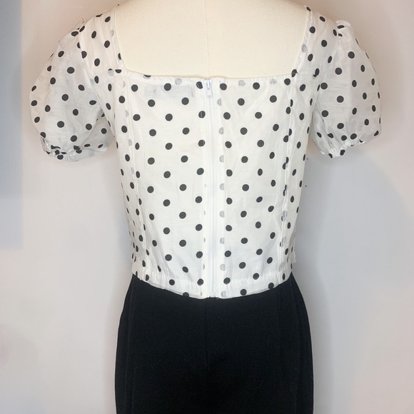 Nasty Gal Polka Dot Square Neck Crop Top with Bow - Picture 3 of 5